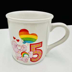 1985 Care Bears Stoneware Birthday Coffee Mug Number 5 American Greetings 53267